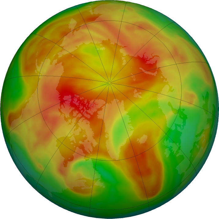 Arctic ozone map for 18 April 2018